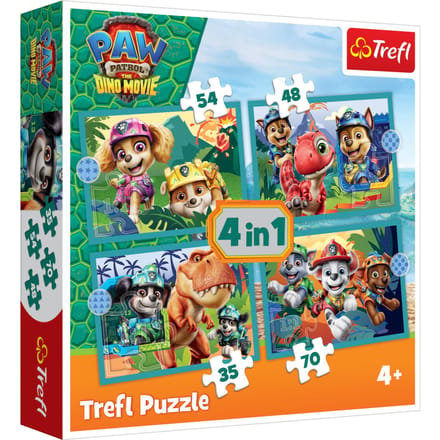 Trefl 4-in-1 Puzzel: Dino Eiland Avonturen (207 Stukjes)