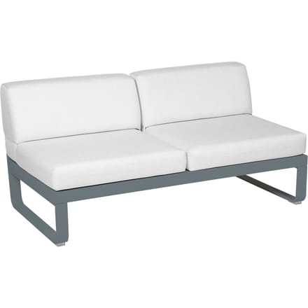 Fermob BELLEVIE 2-zits middenmodule - 26 stormgrijs mat - 81 witgrijs