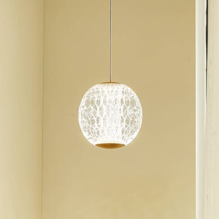 Lucande hanglamp Ismenia, 1-lamp, messing, acryl