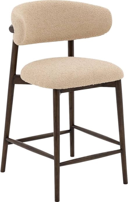 Goossens Barstoel Diede - Zonder Armleuning - Stof - Beige