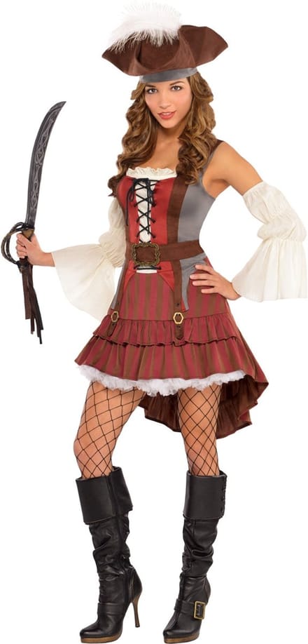 Piratendame Paula Castaway Pirate dameskostuum maat M/L