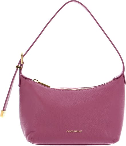 COCCINELLE Leren Schoudertas Coccinelle Gleen Mini Bag Grained Leather Pulp Pink Paars