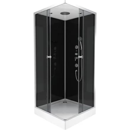 Aurlane Douchecabine Black 2 - Vierkant - 90x90x230cm - Zilver