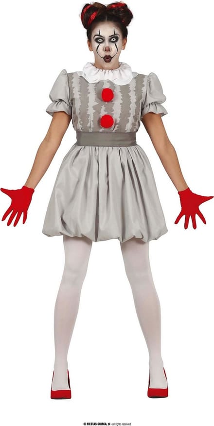 Niet Zo Vrolijke Grijze Scary Clown - Vrouw