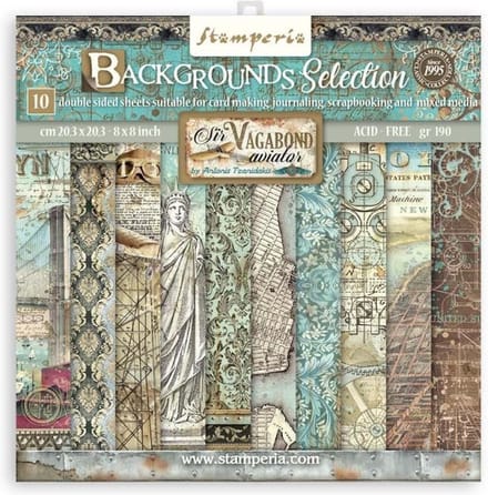 Stamperia - Backgrounds - Sir Vagabond Aviator - 8x8 Inch Paper Pack (SBBS63)
