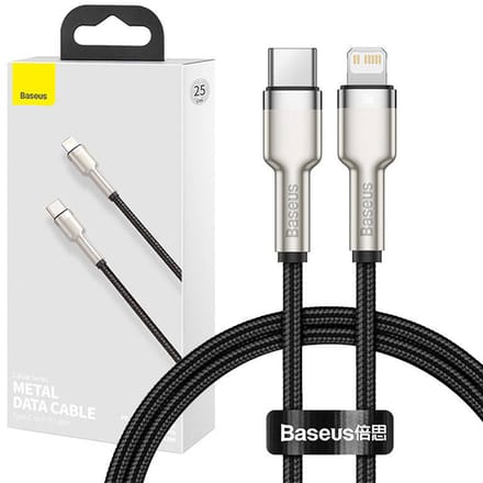Baseus Kabel Usb-C Naar Lightning 20W Voor Iphone 12 13 14 0,25M Snel