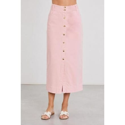 Red Button roze dames rok   Regular fit   Steekzakken   Knoopsluiting   Regular waist Roze 40