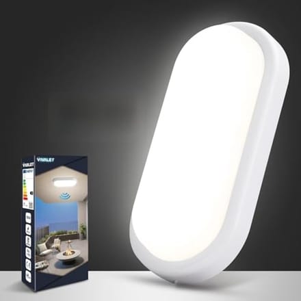 LED Wandlamp met Bewegingssensor voor Binnengebruik - 18W, 1800LM, Vochtbestendig, Ovaal Design