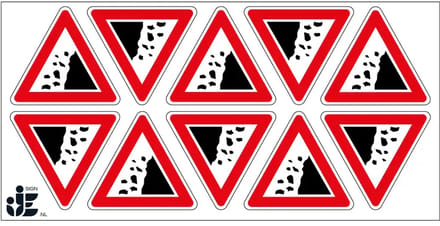 Vallend gesteente sticker | 5 cm - 10 stuks per vel