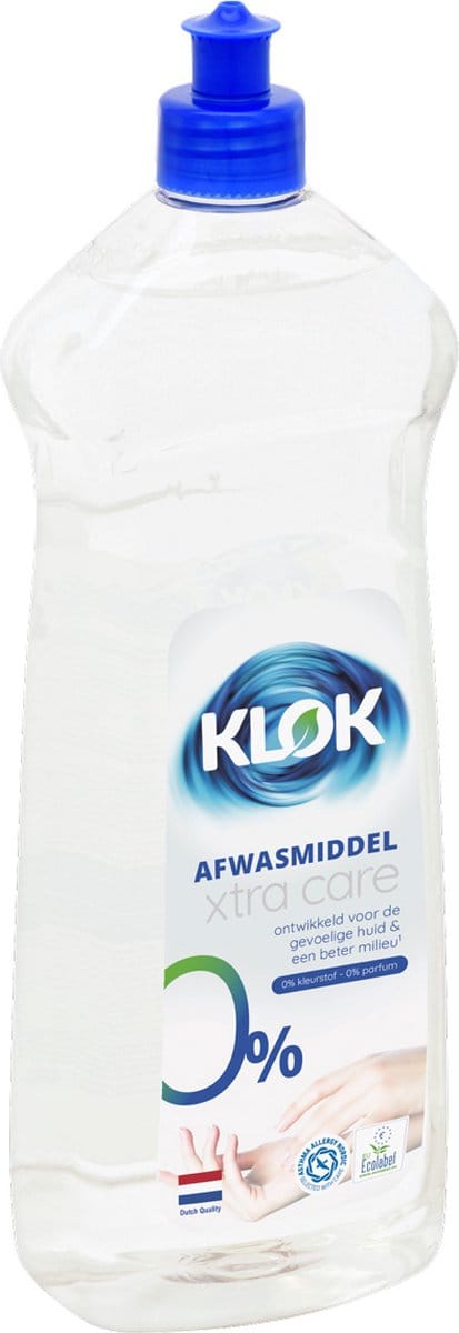 Klok Afwasmiddel Xtra Care 1ltr 8 stuks - Bulkverpakking