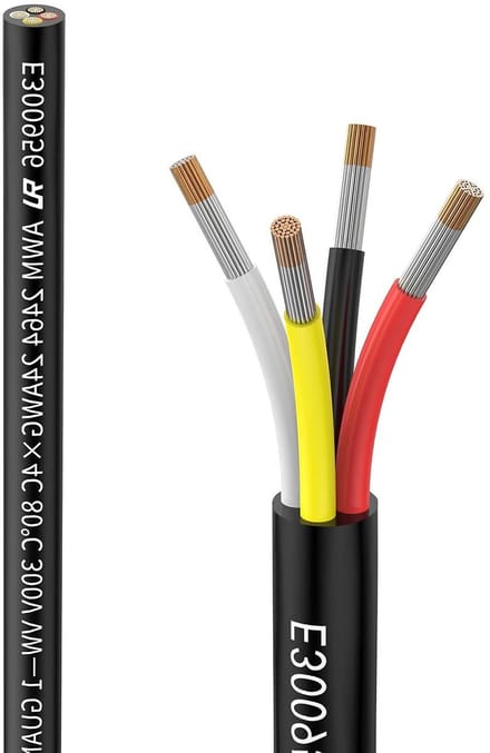 Verlengkabel 4-draads - Laagspanningskabel - Verlichting Aansluiten - Vertind Koper - 10 Meter - Zwart