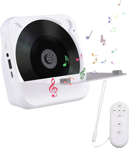 CD-speler met bluetooth-afstandsbediening, draagbare cd-speler voor thuis, led-display, geïntegreerde hifi-stereogeluidsprekers, FM-radio, U-disk/AUX