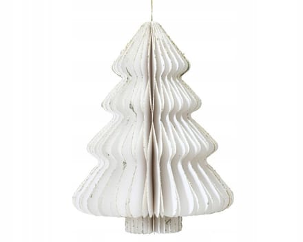 Witte Papieren Kerstboom Decoratie Tafelblad 40 cm
