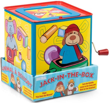Tobar Jack in the Box aap - klassiek speelgoed met verrassing.
