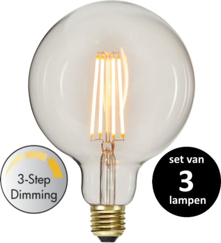 3 standen G125 Globelamp - 6.5W - set van 3