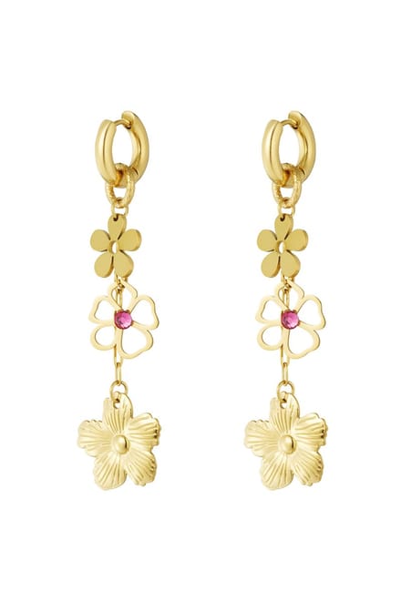 YWG - Oorbellen bloom baby - Goud/Roze