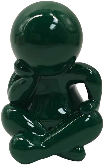 Present Time Ornament Amigo Sitting Large - Groen - 24x21x34.8cm - Modern - Kunststof