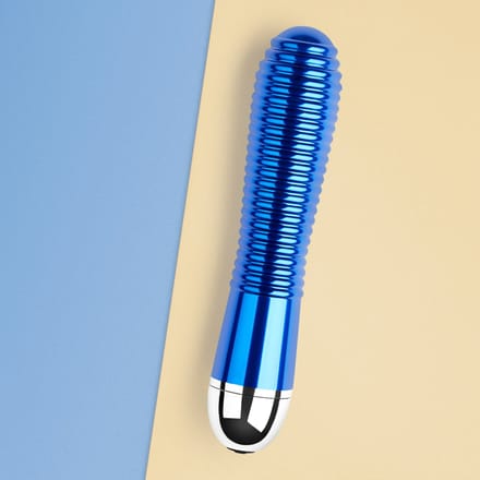 Geribbelde metalen vibrator, 16,5 cm