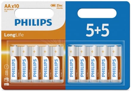 Philips Longlife Batterijen - AA - 5+5 blisterverpakking