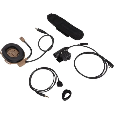 Militaire Helm Headset Motorfiets Koptelefoon met U94 PTT Vinger Microfoon voor Icom V8 V80 V82 black