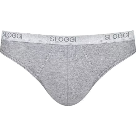 Sloggi Men Basic Mini - heren slip met smalle zijkanten (2-pack) - grijs