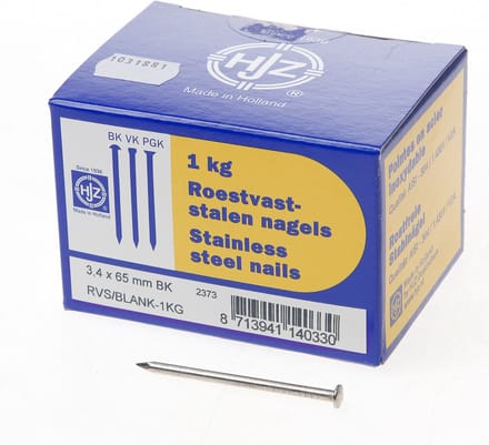 Hjz RVS nagels bombe kop 3.4 x 65mm 1kg