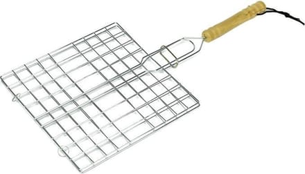 Barbecuerooster met handvat - 400x20x200mm - rechthoek - ijzer