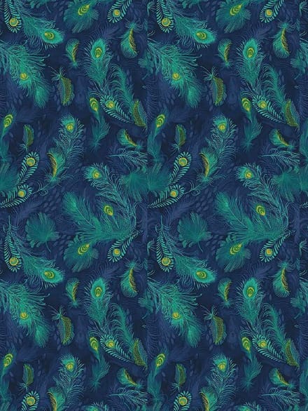Decopatch papier Pauwenveren in wildverband blauw