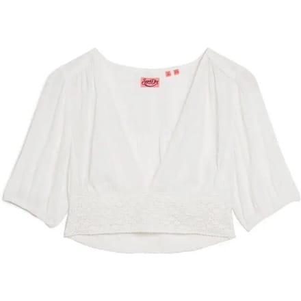 T-shirt met kantaccent voor dames Superdry Ibiza
