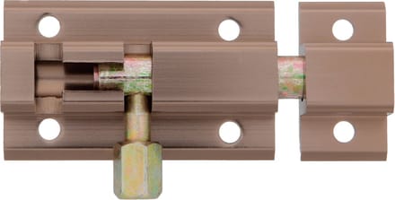 AMIG schuifslot/plaatgrendel - aluminium - 8 cm - brons - deur - schutting - raam