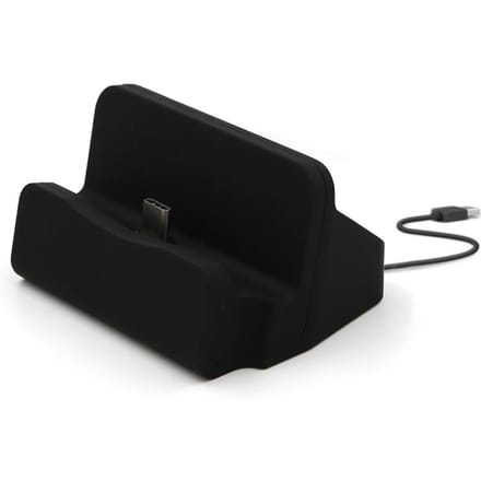 Telefoondock Oplaadstandaard Basisstation USB-kabelhouder Compatibel met Type C for Type C zwart