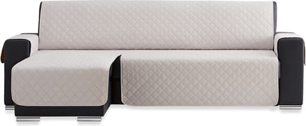 Duo quilt Chaise Longue links - Bankbeschermer - 200cm breed - Ivoor - OekoTex keurmerk