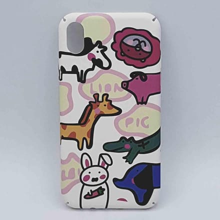 Geschikt voor iPhone XR – hoesje – funny animals on white
