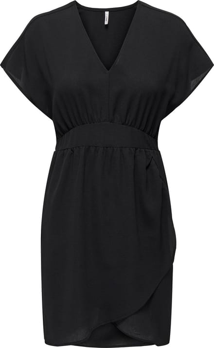 ONLY ONLNOVA LIFE VIS S/S TRACY DRESS SOLID Dames Jurk - Maat XS