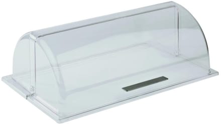 APS Rolltop Afdekking - transparant GN 1/1 deksel met chroomgreep - 53 x 32,5 x 19 cm