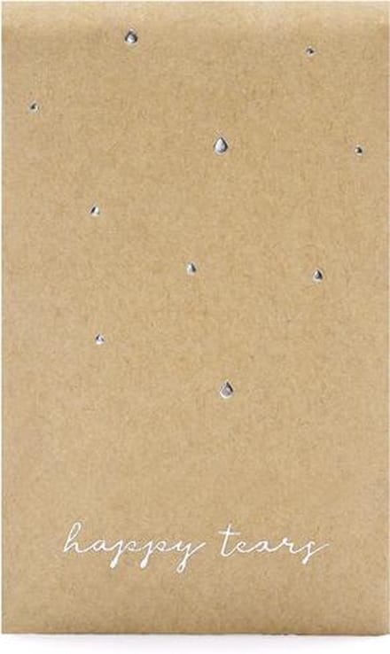 Bruiloft zakdoekjes - Happy tears - kraft/zilver - 10 stuks