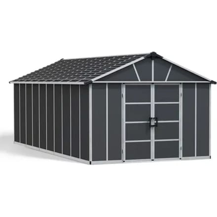 Canopia Metalen Tuinhuis Yukon - Donkergrijs - 643x332cm - Enkele Deur
