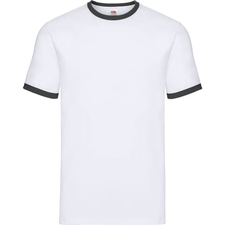 Fruit of the Loom Heren Ringer T-Shirt (Wit/zwart)