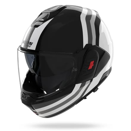 Nolan N120-1 Lineo 348 Zwart Wit Zilver Glossy Systeemhelm - Helm