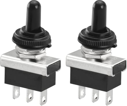 Allecto - Toggle Switch - Waterdicht - 12V - 25A - Perfect voor auto en motorfiets - Set van 2
