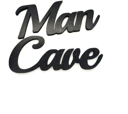 3D Man Cave Wandletters - Zwart Script Decoratie, Garage, Bar & Kantoor