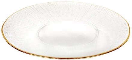 VILDE - Glas Dinerbord - Goud Rand - 30 cm - Platte Schotel