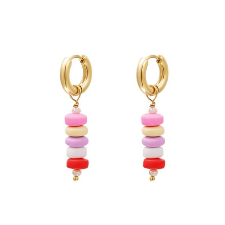 Oorbellen Dangling beads Pink - #summergirls collection