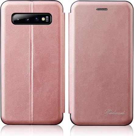 Flip Case met Kaarthouder en Magneetsluiting voor Galaxy S10 Plus – Roze Goud