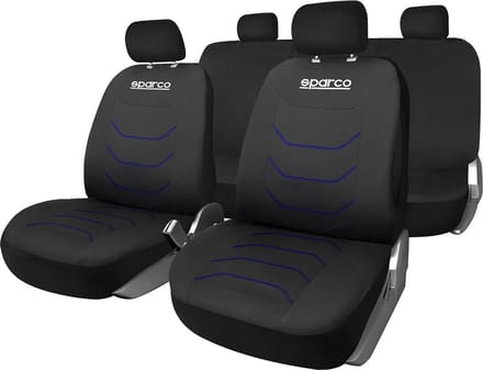 Sparco autostoelhoes set - Zwart met Blauw
