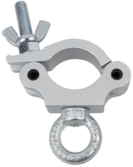 Showtec Half Coupler + Eye 230kg Slimline 50 mm zilver TÜV gekeurd