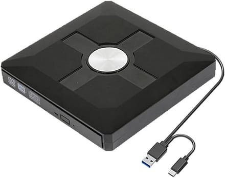 Externe Optische Drive - Mobiele Brander CD-ROM - Bestanden Archiveren - USB 3.0 Type-C - Plug and Play - Zwart