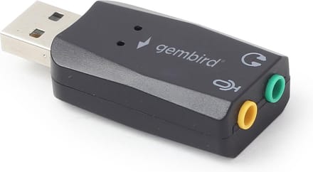 USB Geluidskaart - 2x 3,5mm aansluiting - Zwart