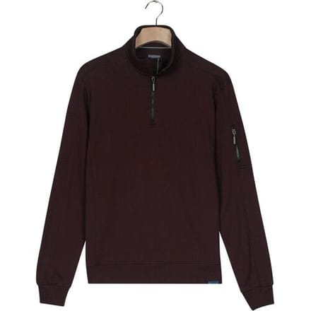 Baileys Trui Sweat Half Zip Yarn Dyed Pinstripe Interlock Sleeve Zip Pocket Mauve / male