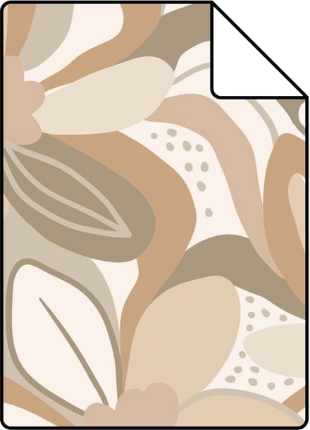 Proefstaal ESTAhome behang bloemmotief beige - 26.5 x 21 cm - 139628-S